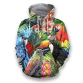 All Over Printed Parrots Shirts H207B-Apparel-HbArts-Zip-Hoodie-S-Vibe Cosy™