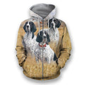 All Over Printed English Pointer Dog-Apparel-HbArts-Zipped Hoodie-S-Vibe Cosy™