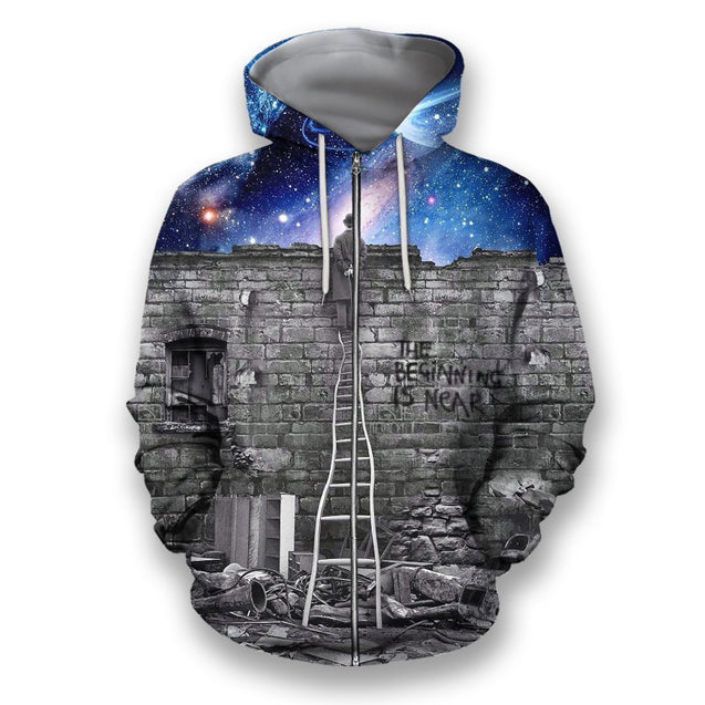 3D all over print man looking out galaxy-Apparel-HbArts-Zip-Hoodie-S-Vibe Cosy™