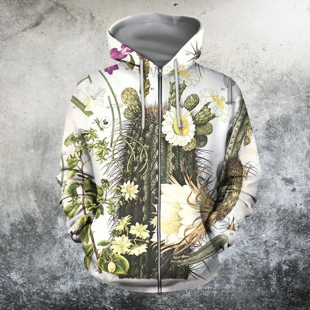 3D All Over Printed Flower Cactus scene Shirts-Apparel-NTH-Zip-S-Vibe Cosy™