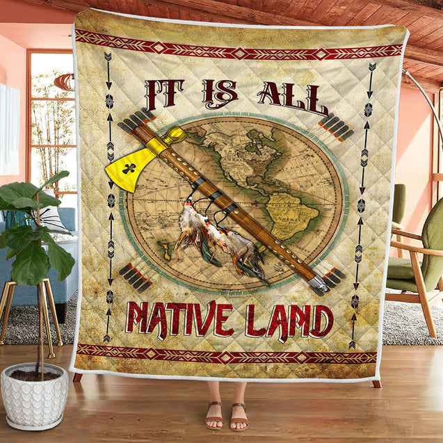 Native American 3D All Over Printed Quilt