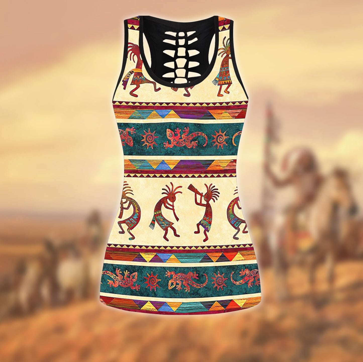Native American 3D All Over Printed Legging + Hollow Tank Combo