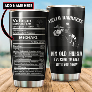 Customize Name United States Veteran Tumbler