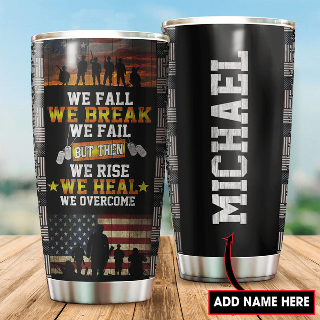 Customize Name United States Veteran Steel Tumbler