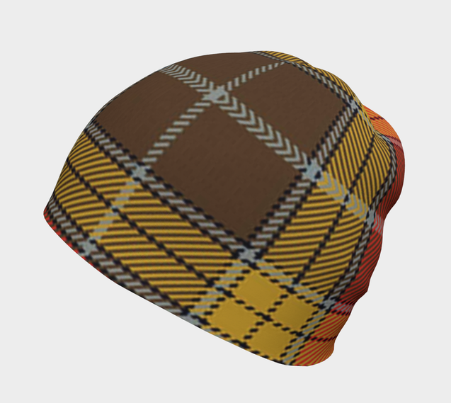 BUCHANAN OLD SET WEATHERED TARTAN BEANIE HJ4-BEANIES-LoveTheWorld-Adult Small / Medium-Bamboo (mild)-Black-Vibe Cosy™