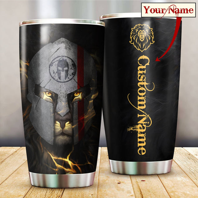 Sparta Warrior Lion Custom Name Tumbler