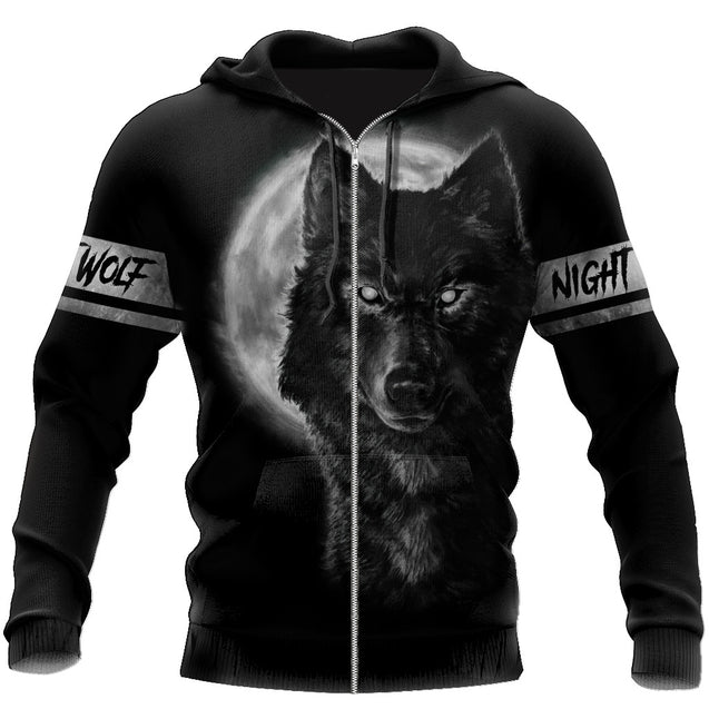 Wolf in Moon 3D All Over Printed Unisex Shirts