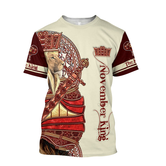 November Lion Royal King  3D All Over Printed Unisex Shirts