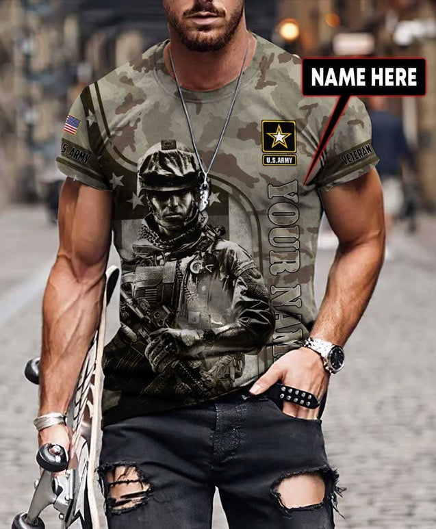 Customized Name US Army 3D All Over Printed Unisex Shirts