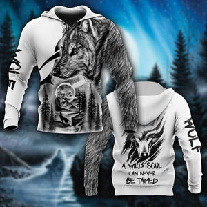 Wolf - A Wild Soul Can Never Be Tamed 3D All Over Printed Unisex Shirts No 02