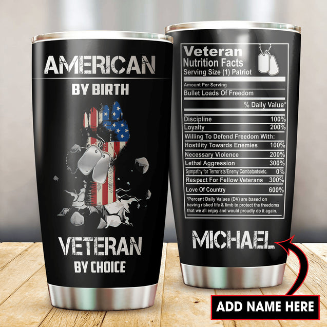 Customize Name United States Veteran Tumbler