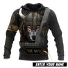 Customize Name Viking Wolf 3D All Over Printed Unisex Shirt