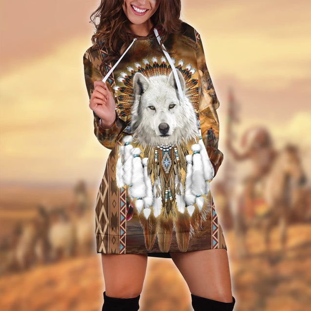 Native American 3D All Over Printed Hoodie Dress