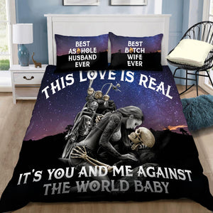 Couple Skulls Love To Death Bedding Set DQB07222001-TQH-BEDDING SETS-TQH-Twin-Vibe Cosy™