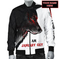 Custom Name January Guy Wolf 3D All Over Printed Unisex Shirts