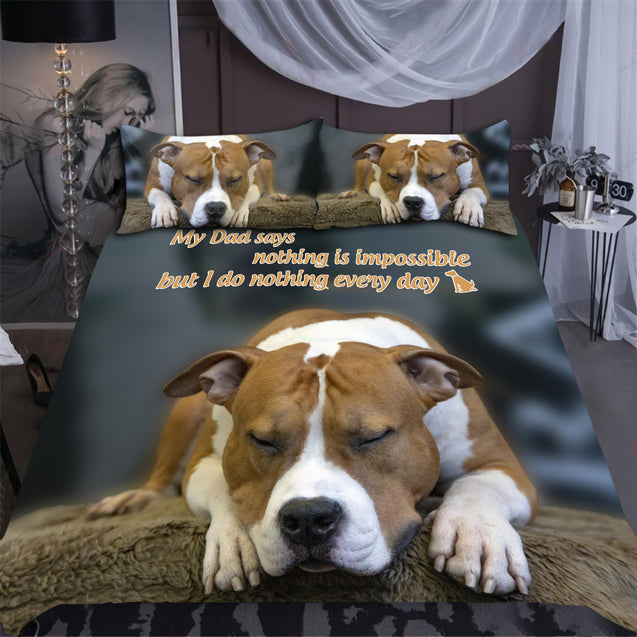 Lazy Pitbull Lover Bedding Set QB07042004-TQH-BEDDING SETS-TQH-Twin-Vibe Cosy™