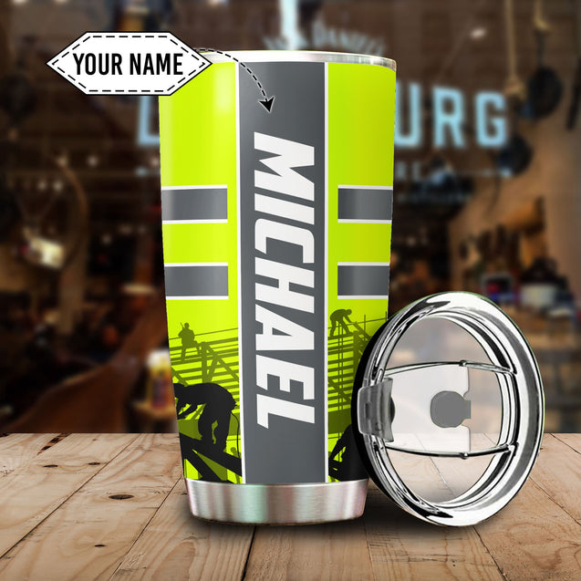 Custom Name - The Best Roofer Green Stainless Steel Tumbler