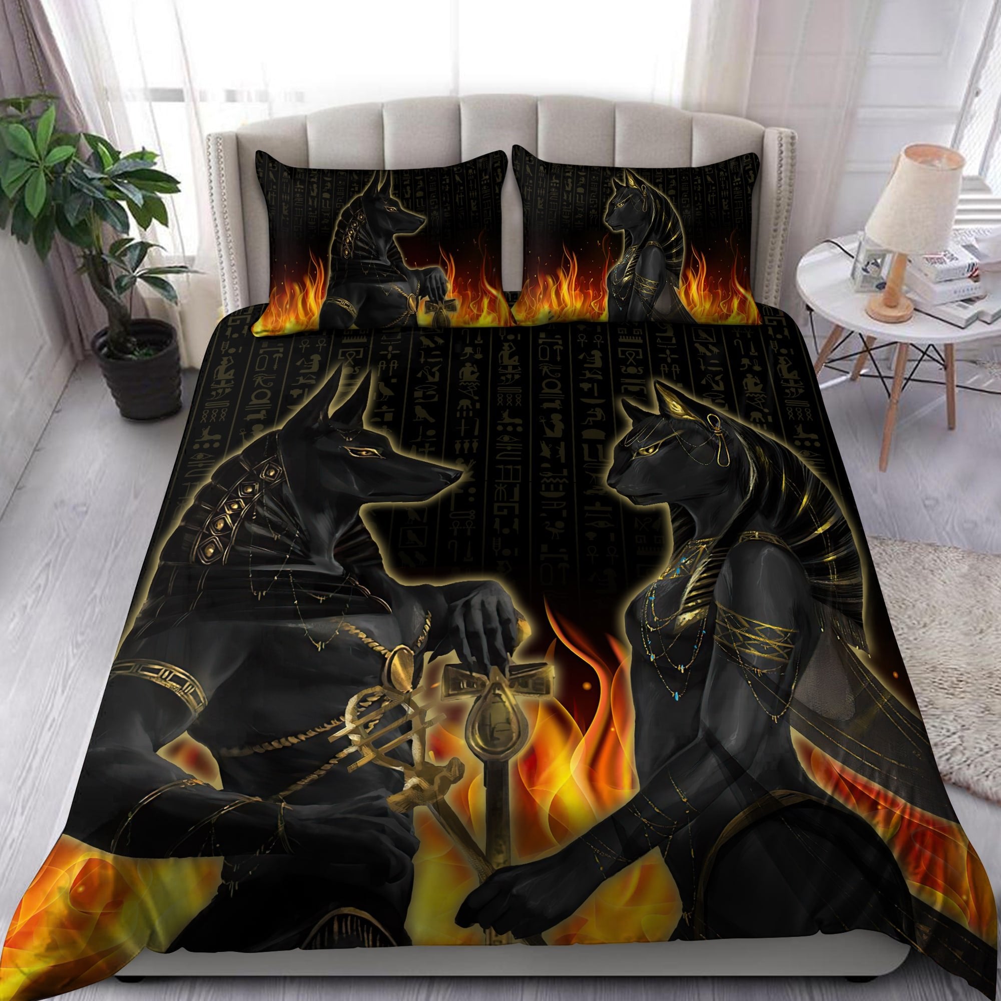 Anubis Bastet Ancient Egyptian Mythology Culture Bedding set