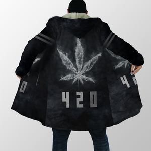 420 Black Hoodie Coat for Men and Woman HAC270308-Apparel-SUN-Hooded Blanket-S-Vibe Cosy™