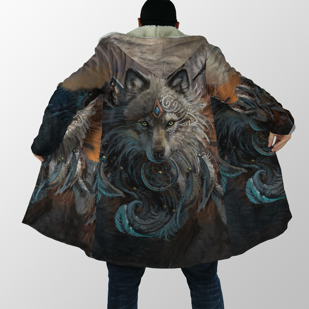 Native American Wolf Hoodie T Shirt For Men and Women HAC220401-Apparel-NM-Hoodie Coat-S-Vibe Cosy™