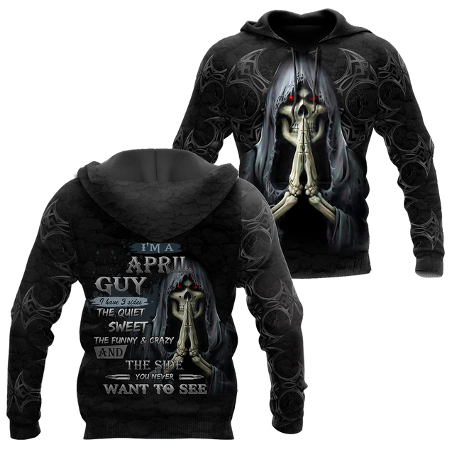 April Guy Skull 3D All Over Printed Unisex Hoodie