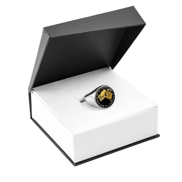 Kangaroo Australia Ring J8-RINGS-HP Arts-Stainless Steel Signet Ring-Vibe Cosy™
