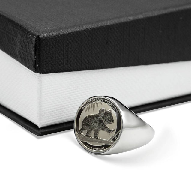 Koala Coin Ring Australia 02 K5-RINGS-HP Arts-Stainless Steel Signet Ring-Vibe Cosy™