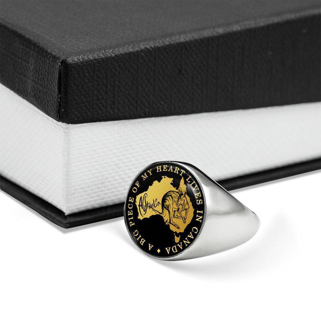 Kangaroo Australia Ring J8-RINGS-HP Arts-Stainless Steel Signet Ring-Vibe Cosy™