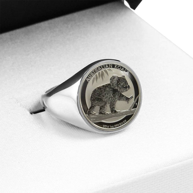Koala Coin Ring Australia 02 K5-RINGS-HP Arts-Stainless Steel Signet Ring-Vibe Cosy™