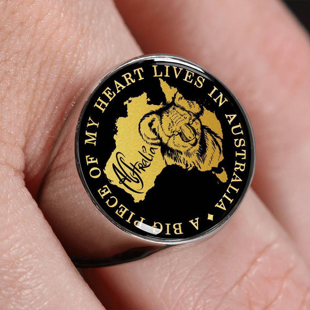 Koala Australia Ring J8-RINGS-HP Arts-Stainless Steel Signet Ring-Vibe Cosy™