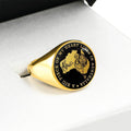 Emu Australia Ring J8-RINGS-HP Arts-18K Gold Finish Signet Ring-Vibe Cosy™