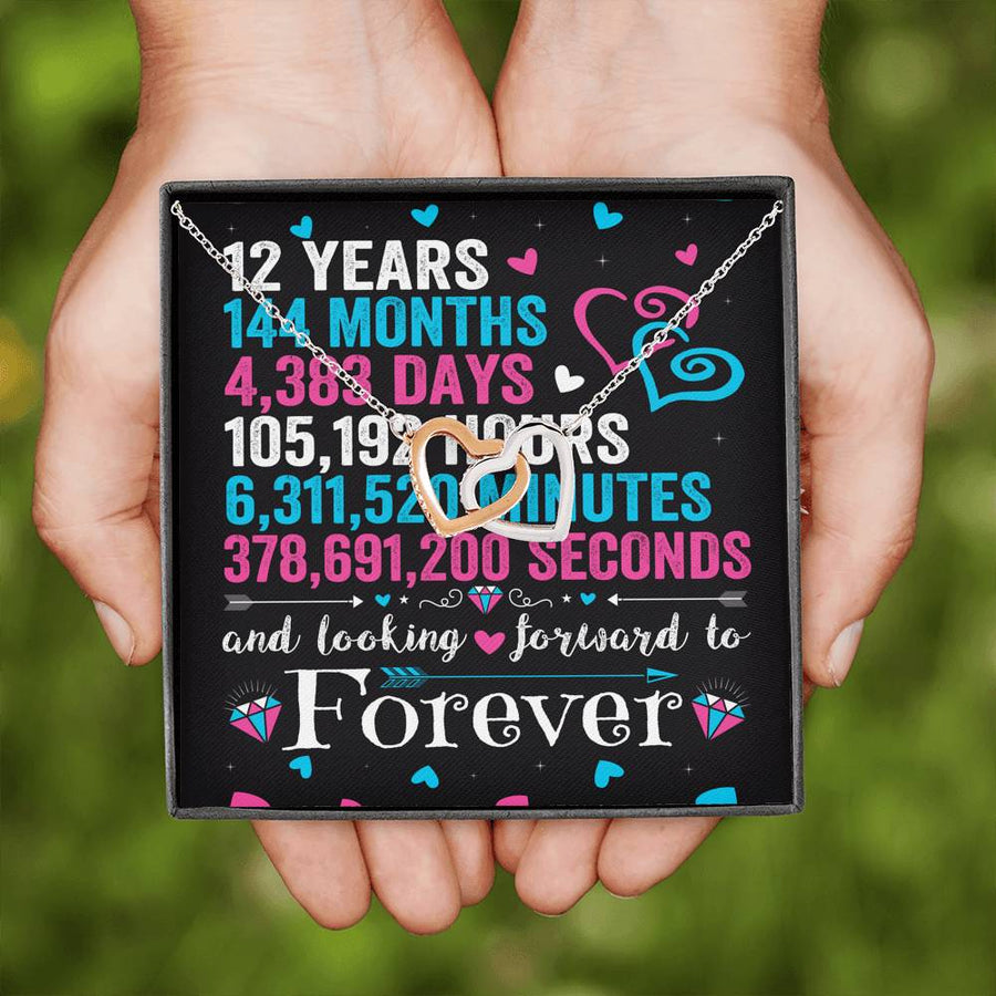 12th Wedding Anniversary 12 Years Marriage Couples Husband Wife Romantic Love Neacklace Gift