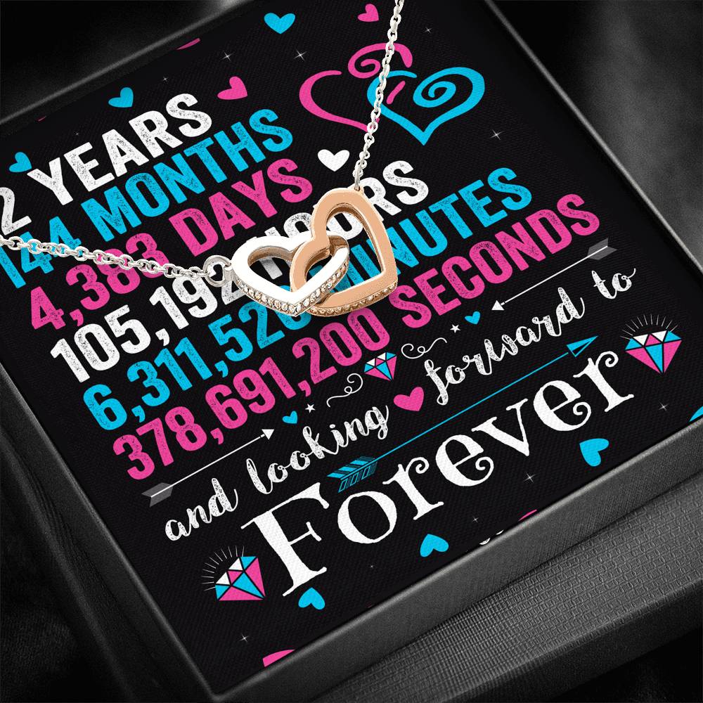 12th Wedding Anniversary 12 Years Marriage Couples Husband Wife Romantic Love Neacklace Gift