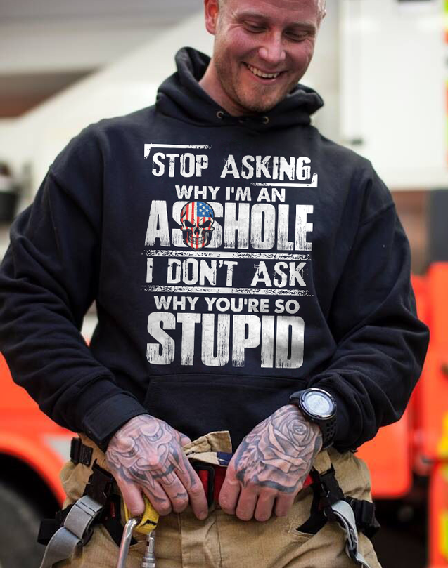 Stop asking why I am an A$$hole-T-Shirts-CustomCat-UNISEX STANDARD TSHIRT-Black-S-Vibe Cosy™