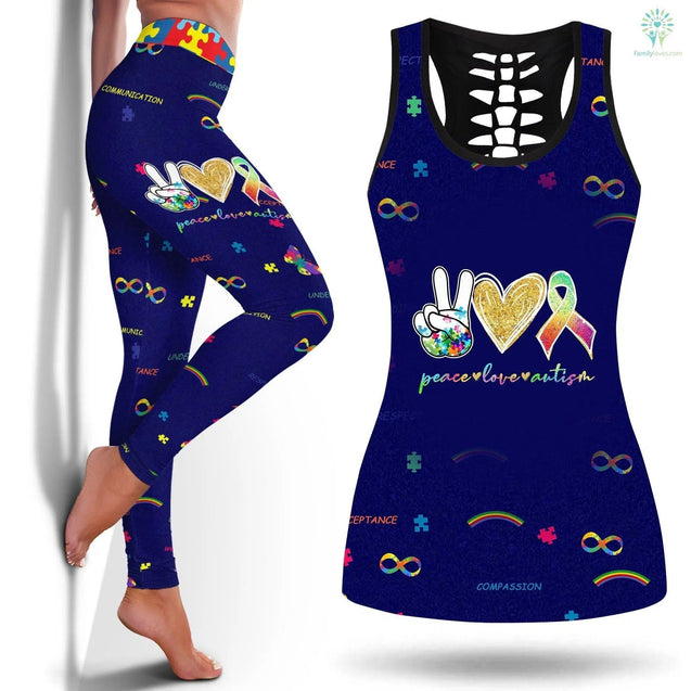 Peace Love Autism Autism Awearness Combo Tank + Legging TA061701-Apparel-TA-S-S-Vibe Cosy™