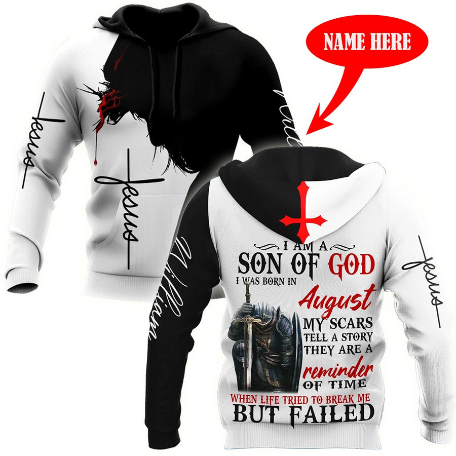 August Guy - Son of God Custome Name 3D All Over Printed Hoodie