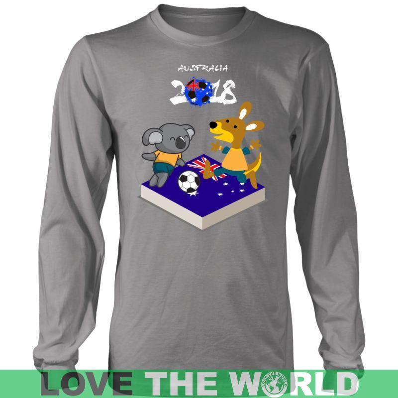 AUSTRALIA 2018 FOOTBALL T-SHIRT TH9-T-SHIRTS-HP Arts-District Long Sleeve Shirt-Grey-S-Vibe Cosy™