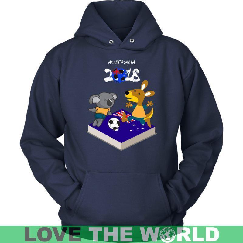 AUSTRALIA 2018 FOOTBALL T-SHIRT TH9-T-SHIRTS-HP Arts-Unisex Hoodie-Navy-S-Vibe Cosy™