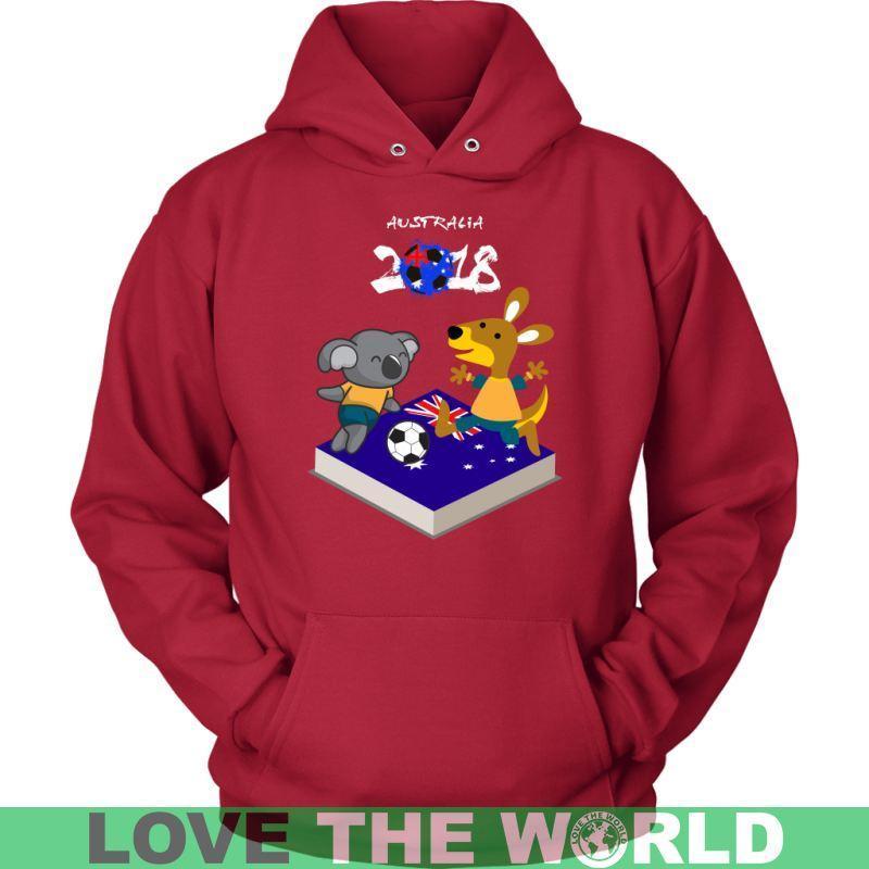 AUSTRALIA 2018 FOOTBALL T-SHIRT TH9-T-SHIRTS-HP Arts-Unisex Hoodie-Red-S-Vibe Cosy™