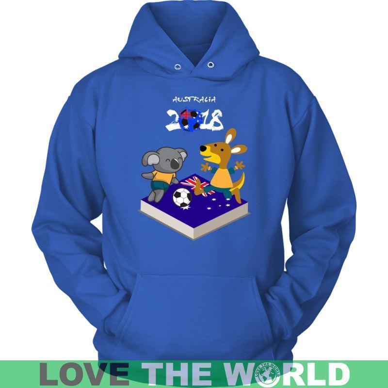 AUSTRALIA 2018 FOOTBALL T-SHIRT TH9-T-SHIRTS-HP Arts-Unisex Hoodie-Royal Blue-S-Vibe Cosy™