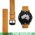 Australia Watch - Australia Cultural (Mens/Womens) Leather-Steel Watch A3-LEATHER-STEEL WATCHES-HP Arts-Mens 40mm-Brown-Vibe Cosy™