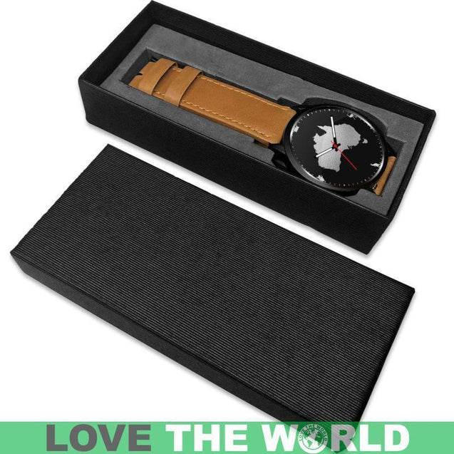 Australia Watch - Australia Cultural (Mens/Womens) Leather-Steel Watch A3-LEATHER-STEEL WATCHES-HP Arts-Mens 40mm-Brown-Vibe Cosy™