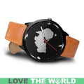 Australia Watch - Australia Cultural (Mens/Womens) Leather-Steel Watch A3-LEATHER-STEEL WATCHES-HP Arts-Mens 40mm-Brown-Vibe Cosy™