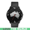 Australia Watch - Australia Cultural (Mens/Womens) Leather-Steel Watch A3-LEATHER-STEEL WATCHES-HP Arts-Mens 40mm-Black-Vibe Cosy™
