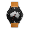 Australia Watch - Australia Cultural (Mens/Womens) Leather-Steel Watch A3-LEATHER-STEEL WATCHES-HP Arts-Mens 40mm-Brown-Vibe Cosy™