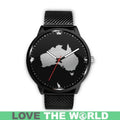 Australia Watch - Australia Cultural (Mens/Womens) Leather-Steel Watch A3-LEATHER-STEEL WATCHES-HP Arts-Mens 40mm-Metal Mesh-Vibe Cosy™