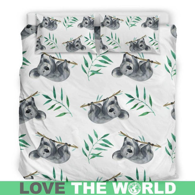 AUSTRALIA KOALA 001 BEDDING SET H4-BEDDING SETS-HP Arts-Bedding Set - Beige - AUSTRALIA 01-King-Vibe Cosy™