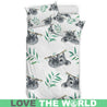 AUSTRALIA KOALA 001 BEDDING SET H4-BEDDING SETS-HP Arts-Bedding Set - Black - AUSTRALIA-Twin-Vibe Cosy™