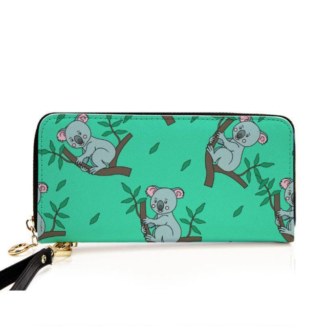 AUSTRALIA KOALA 01 LEATHER WALLET H4-ZIPPER WALLETS-HP Arts-Style-1-Vibe Cosy™