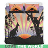 Australian bedding set - kangaroo and koala sunset K5-BEDDING SETS-HP Arts-Bedding Set - Black - AUSTRALIA KOALA AND KANGAROO IN SUNSET BEDDING SET C1-King-Black-Vibe Cosy™